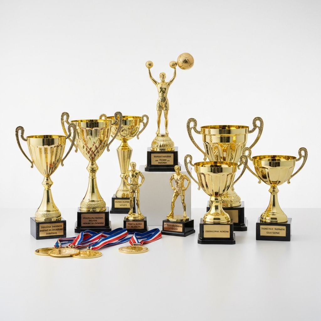 Sports trophies and medals for competitions